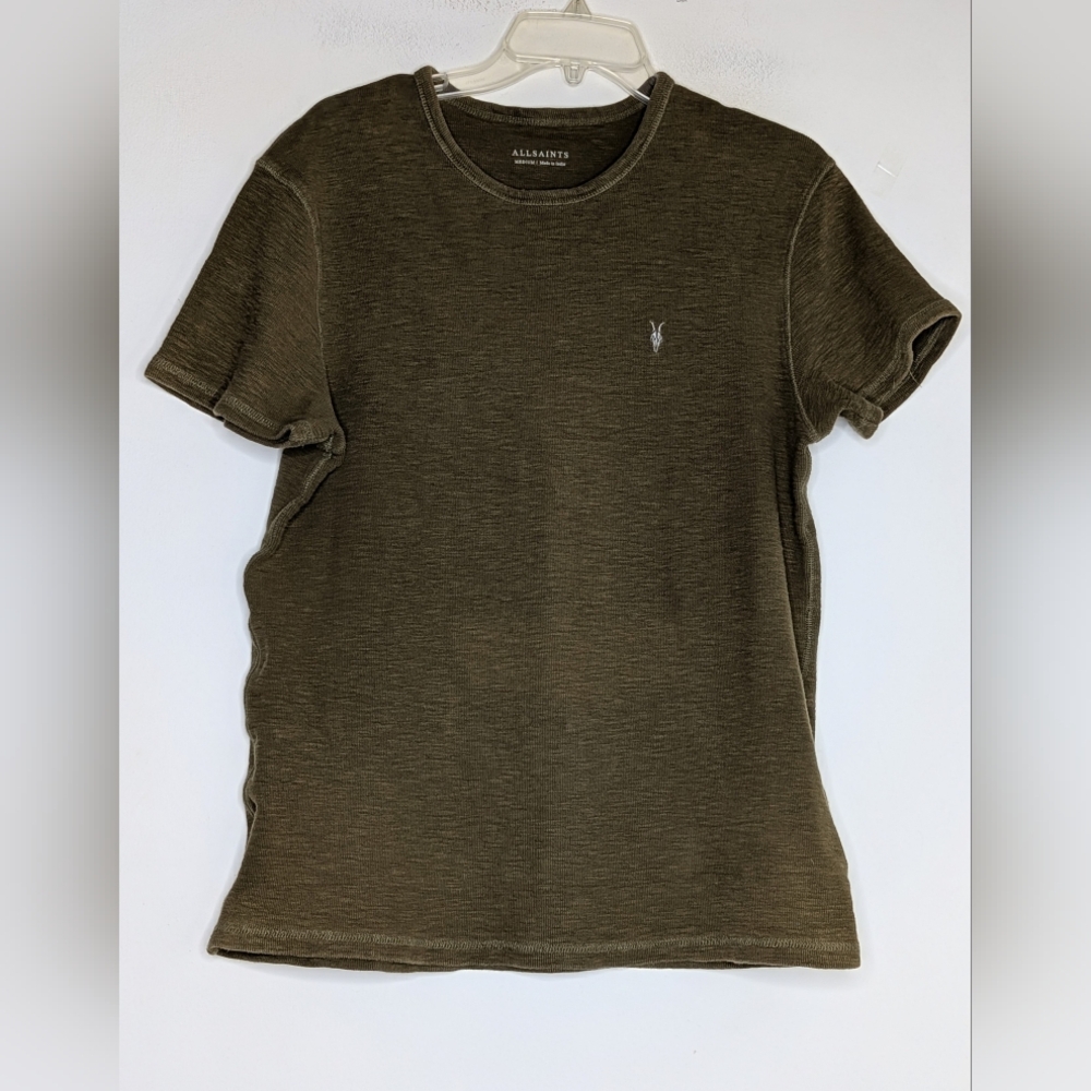 ALL SAINTS • ESUM THICK S/S CREW LOGO T-SHIRT size medium
